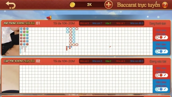 Luật chơi Baccarat trực tuyến trên CF68 không khác gì phiên bản truyền thống của trò chơi này