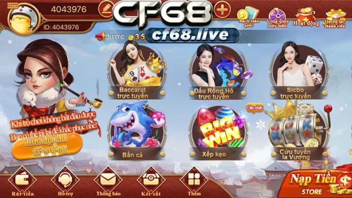 Hệ thống trò chơi đa dạng trên cổng app game CF68