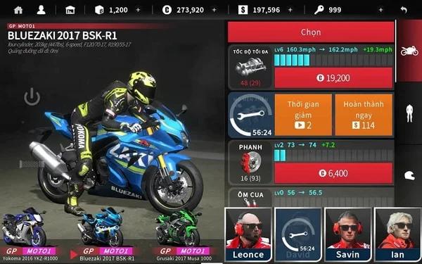 Người chơi có thể nâng cấp xe của mình trong Real Moto