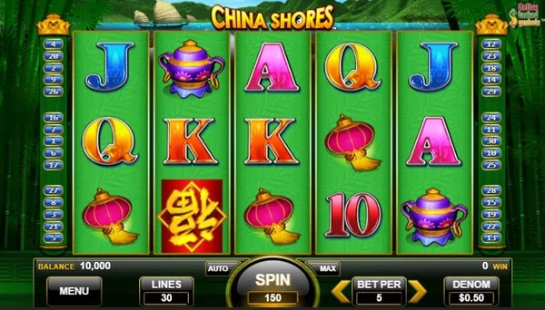 Slot game China Shores với biểu tượng gấu trúc