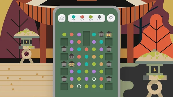 Kết nối các điểm đồng màu với giới hạn lượt chơi trong game Two Dots