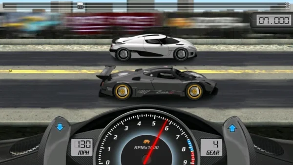 Game Drag Racing có góc nhìn thứ nhất, mang đến trải nghiệm như một tay đua thực thụ cho người chơi