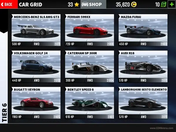 Game GT Racing 2 có đa dạng các dòng xe