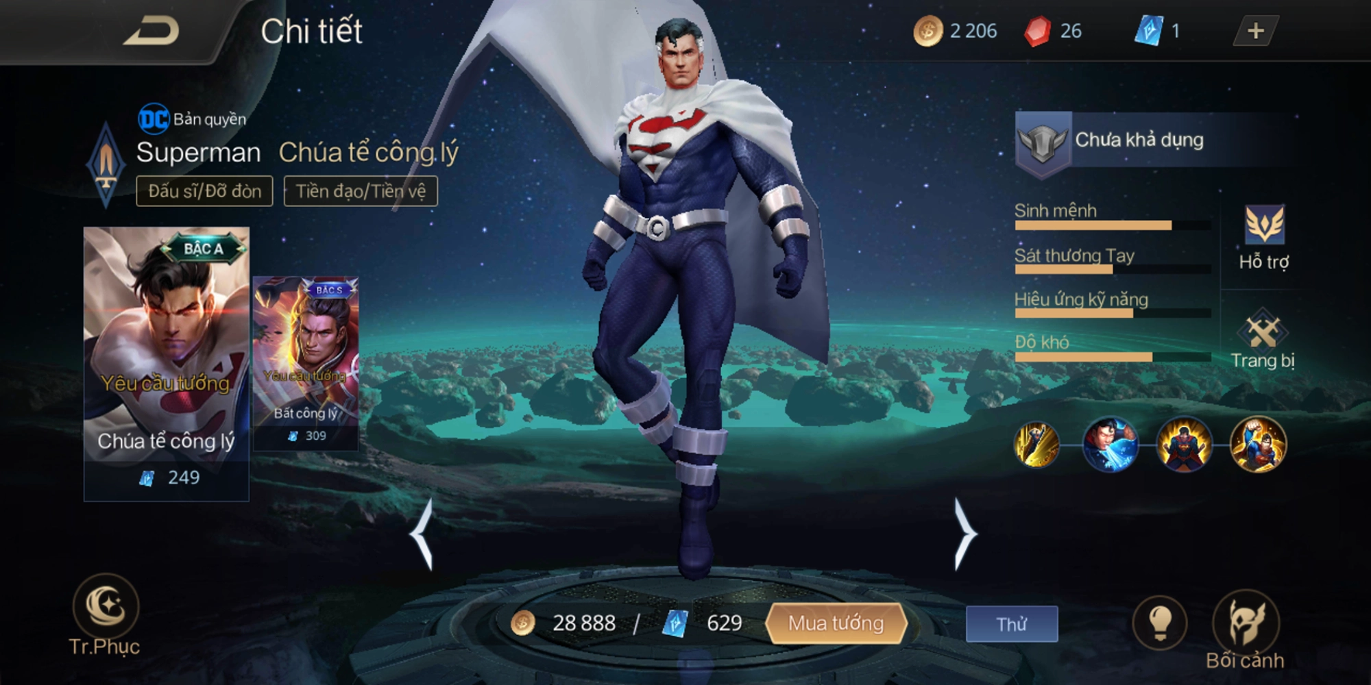 Thông số tổng quan về Superman trong Liên Quân