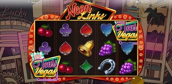 5x3 dòng thanh toán của slot game Neon Links với các biểu tượng trái cây 3D sống động