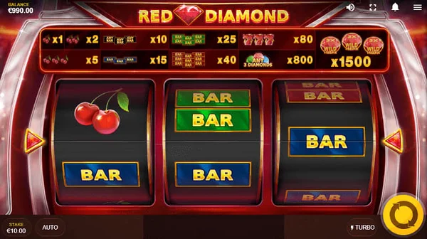 Các tính năng hỗ trợ trong Red Diamond sẽ giúp người chơi thắng thưởng cao