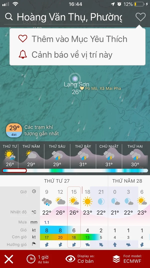 Cảnh báo thời tiết liên tục, cập nhật nhanh cho người dùng