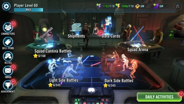 Các nhiệm vụ đa dạng trong game Star Wars: Galaxy of Heroes