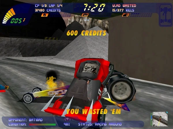 Gameplay của Carmageddon II: Carpocalypse Now đặc trưng bởi sự kết hợp giữa đua xe và hành động tàn bạo