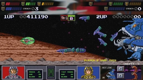 Gameplay của Darius tập trung vào thể loại bắn súng dọc