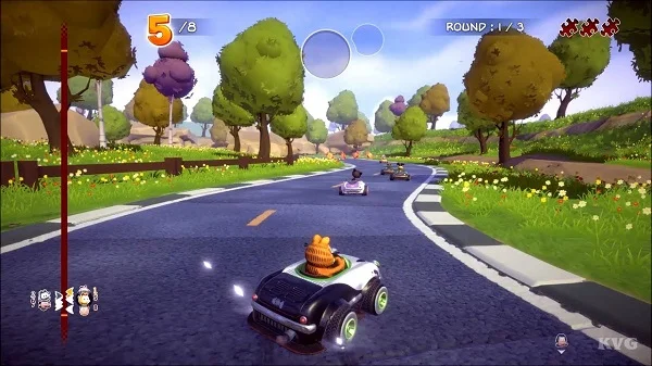 Gameplay của Garfield Kart: Furious Racing tập trung vào cuộc đua hài hước