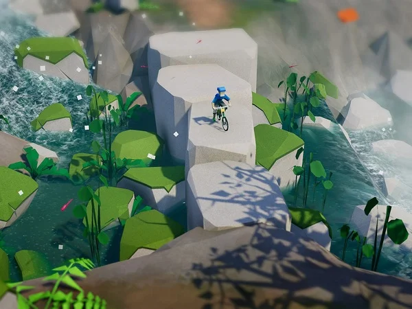 Game Lonely Mountains: Downhill sử dụng một phong cách đồ họa độc đáo