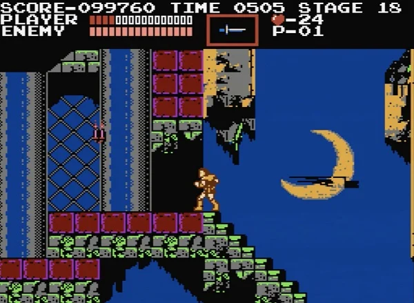 Game Castlevania (1986 video game) sử dụng đồ họa pixel-art
