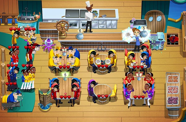 Game Diner Dash có đồ họa đáng yêu và âm thanh năng động